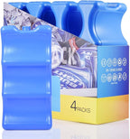 Cold Freezer Cool Ice Packs Double Sided Contoured Reusable Long Lasting for Breast Milk Baby Bottles Cool Storage Insulated Bags, Lunch Box Soda Beer Can Coolers(600g,Set of 4)