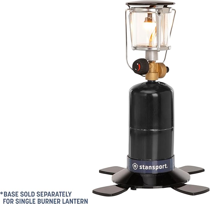 Stansport Propane Mantel Lantern – Outdoor Light with Adjustable Brightness, Carry Handle, Ventilated Hood, High-Output, Portable, for Emergency, Backpacking, Camping – Mantels Included