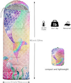 Kids Sleeping Bag for Boys Girls,Rocket Moon Print-Lightweight Warm Portable Outdoor Indoor-Waterproof Cold Weather Resistant Sleeping Bag for Camping Hiking