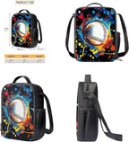 Rnyleeg Soccer Theme Backpack for Boys Novelty School Backpack with Lunchbox Set Large Capacity 3 Pcs Bookbag Set for Primary School Mochilas Para NiñA