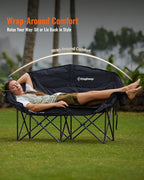 KingCamp Double Camping Chair Folding Camping Table, Aluminum Roll-Up Camp Table