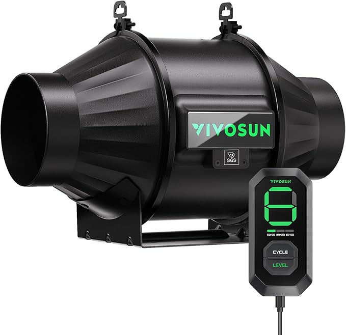 VIVOSUN T4 4" Inline Fan &Speed Controller, AeroZesh Ventilation Fan with 210 CFM EC Motor for Moisture Prevention during Snowstorm, Ideal for Winter Ventilation, Maintain Airflow During Snowy Day
