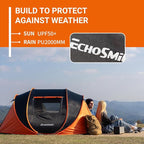 EchoSmile Instant Pop Up Camping Tent, 2/4/6 Person, Easy Setup Tent, Water Resistant Dome, Portable with Carry Bag