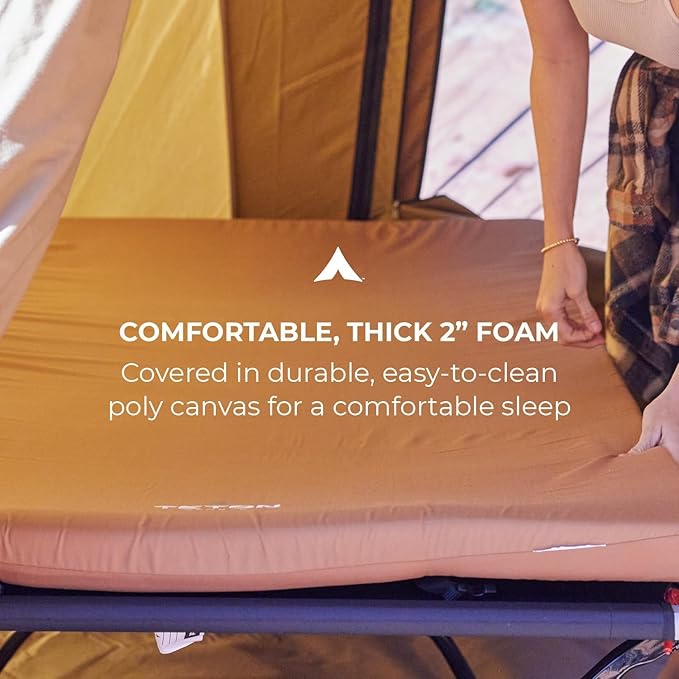 Teton Outfitter Canvas Camping Pad, Comfort Infused Sleeping Pad, Glamping Level Comfort with a Cloud Like Mattress, Perfect with Outfitter Camp Cots