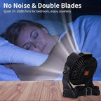 20000mAh Camping Fan with LED Lantern USB TpyeC Rechargeable Battery Operated Fan Outdoor Fans with Light & Hook,4 Speeds Personal USB Desk for Camping Black X26A