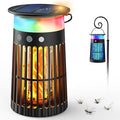 Solar Bug Zapper Outdoor, Waterproof Mosquito Zapper with RGB & Flame Light, 4200V Electric Bug Zapper Indoor, 4000mAh Rechargeable Mosquito Killer Fly Zapper Trap for Patio Backyard Kitchen Camping