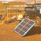 XTAR SP100 100W Portable Solar Panel with Adjustable Kickstand, Foldable Solar Power Backup for Outdoor Camping Van RV