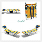 daystar SunnyFeel Beach Lounge Chair, Backpack Reclining Beach Chairs Lay Flat, Face Down Tanning Chair, Folding Camping Chairs Portable Camp Cot with Backpack Straps for Outdoor/Picnic/Lawn