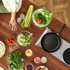 Hot Plate, Techwood Electric Stove Countertop Double Burners for Cooking Infrared Ceramic 1800W Dual Cooktops With Adjustable Temperature Control Brushed Stainless Steel Easy To Clean Upgraded Version
