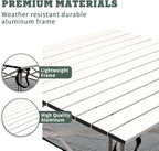 SUNNYFEEL Aluminum Folding Table for Camping, Lightweight Roll Up Top, Portable Camp Tables with Carry Bag for Outdoor Picnic (Square, Gray)