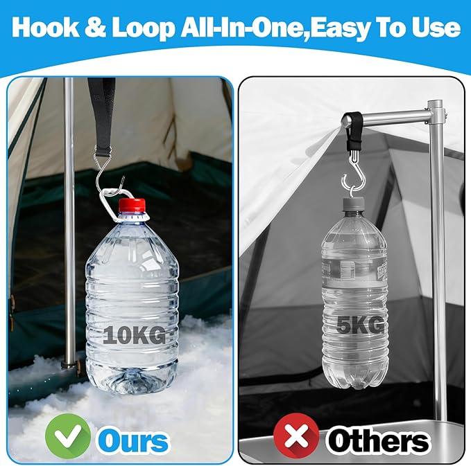 14PCS Ice Fishing Shelter Tent Hooks with Storage Box,Heavy Duty Ice Fishing Accessories and Equipment Gifts Must Haves for House Outdoor Camping Hunting