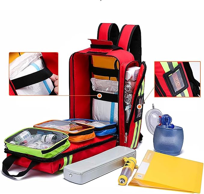 Waterproof Medical First Aid Bag, Multi-Pocket Emergency Treatment Backpack, for Hiking Travel Field Trips Camping Well