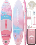 10'6''x33''Inflatable Stand Up Paddle Board, 400lbs Extra Wide Blow Up Paddle Board with Kayak Seat, Premium SUP Accessories Kit & Backpack, Non-Slip Stable Deck Boat for Yoga Fishing Surf