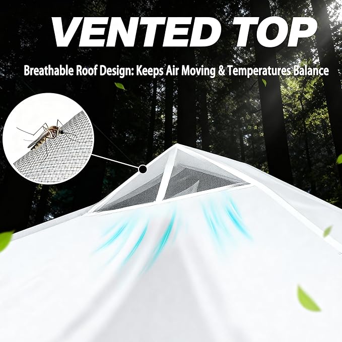 SANWAY 10x10 Pop up Canopy Tent, One-Button, Outdoor Instant Canopy Protable for Events, Camping, Parties, Vendor, Beach Tent - White