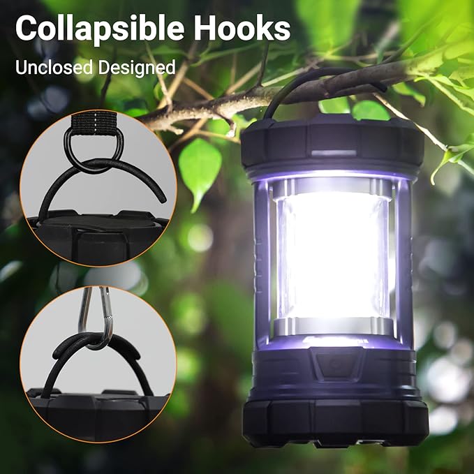 Camping Lantern, 3200LM LED Lanterns for Power Outages, 4600mAh Phone Charger & Rechargeable Lantern, 5 Light Modes Camping Lights & Lanterns for Hurricane/Emergency, CT CAPETRONIX Camping Accessories
