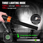 Magnetic Work Light,1200LM Magnetic LED Work Light Rechargeable Foldable Light Bar,360°Rotation 5 Modes, Portable Power Bank for Auto Repair,Grill,Camping and Outdoor