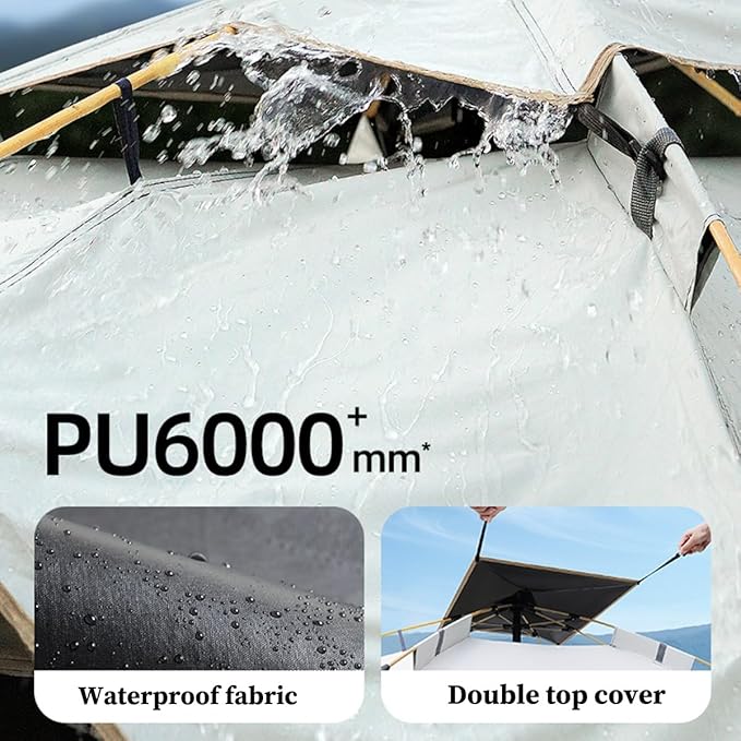 1/2/3 Person Camping Tent, Easy Setup Waterproof Family Dome Tent for Camping, Portable Beach Canopy Tent, Backpacking Tent for Outdoor Camping, Hiking (Color : /Beige, Size : 2 Person)