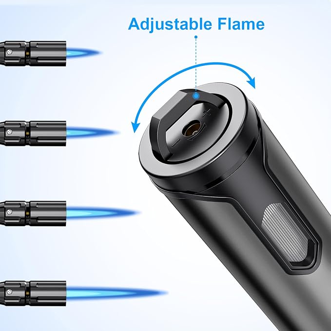 Torch Lighter Refillable Butane Lighter Long Flexible Neck Multipurpose Lighter for Candles Grill BBQ Fireplaces Kitchen Camping (No Prefilled)