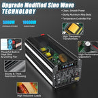 LVYUAN 5000 Watt Power Inverter 12V to 110V 120V for Vehicle, Solar Inverter System, Heavy Duty, RV, Truck, Off Grid,Camping with 4 AC Outlets, LCD Display, Wireless Remote Control, Car Power Inverter