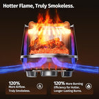 East Oak Fuoco Smokeless Fire Pit 7'' for Patio and Outdoor, 3-in-1 Ash Pan | Portable Wood & Pellet Firepit | Stainless Steel 120% More Efficient Burn | Backyard, Easy Ignition & Compact Design