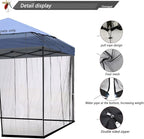 10x10 Mosquito Netting for Patio Canopy Tent/Pop Up Canopy Tent,Double Door Side Screen Easy Installation Black（Only Mosquito Net No Frame） (Around 10x10FT)