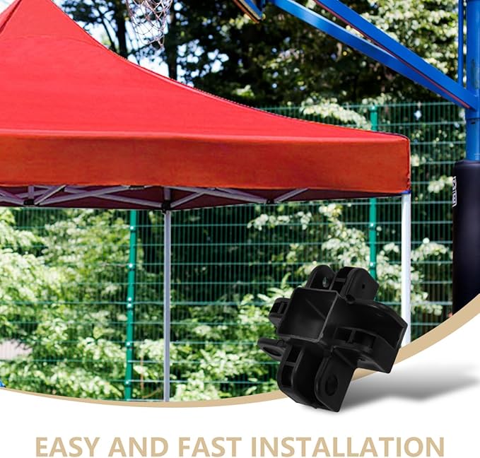 Luxshiny Canopy Parts Tent Support Pole Replacement with Four-Corner Stability Bracket for Rvs Market Stalls and Outdoor Gazebo Easy Installation Portable Tent Pole