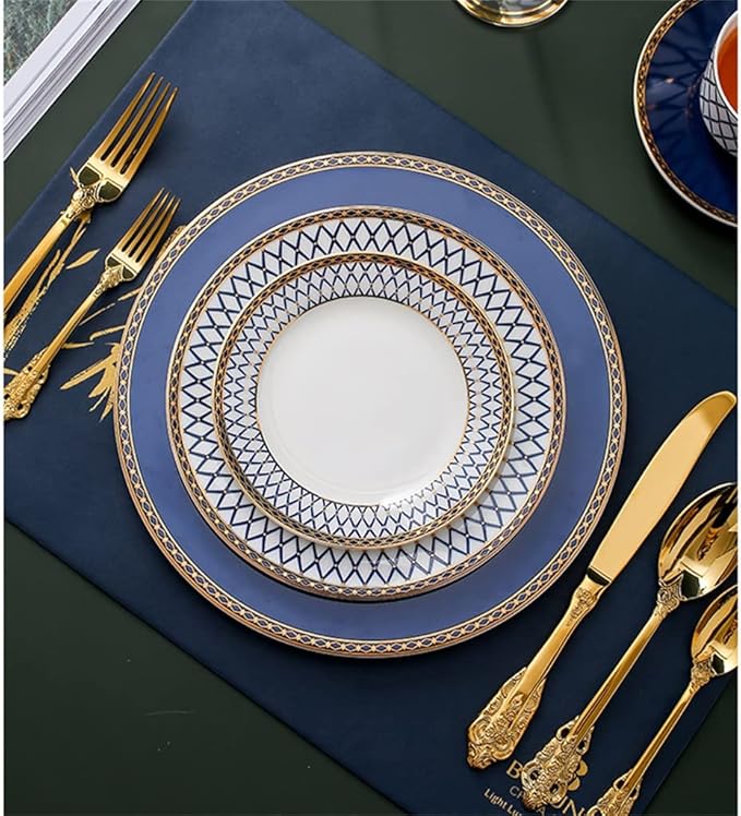 Tableware Set,Ceramic Tableware Set Table Decoration Pattern Napkin Placemat Dinner Plate Home