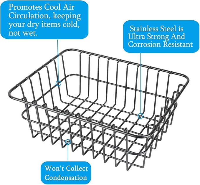 Cooler Basket for RTIC 52/72Qt Ultra-Light Wheeled Coolers,Inside Dry-Goods Basket fits Coleman 54 Qt Steel Belted Cooler,Stainless Steel Wire Rack