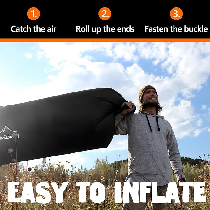 AlphaBeing Inflatable Lounger Beach Chair Accessories, Air Sofa Hammock Inflatable Couch for Camping Backyard Lakeside with Compression Sacks, Ideal Outdoor Gifts for Adults