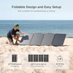 200W Portable Solar Panel (Tempered Glass),Heavy-Duty Foldable Mono Solar Charger for Jackery Explorer 1000 v2/EcoFlow Delta 2/Bluetti,IP67 Waterproof Off-Grid Power for RV Camping Power Backup