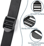 CooBigo 10 Pack Plastic Ladder Lock Buckles, 1-1/4" Ladder Slider Buckle for Backpack Strap Nylon Webbing Clip Replacement, Outdoor Camping Gear Sleeping Bag Tent Tie Down Strap Accessories (Black)