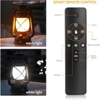 2 Pack Vintage Lantern Flickering Flame Rechargeable LED Retro Camping Lights 4 Modes Remote Control Battery Powered Outdoor Lamp Hanging Lanterns