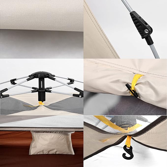 3-4 Person Camping Tent, Outdoor Waterproof Family Tents Weatherproof, Automatic Pop Up Backpacking Tent with Carry Bag and Tent Foyers, for Camping Hiking Traveling