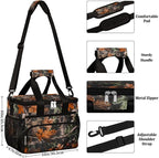 Leakproof Reusable Insulated Cooler Lunch Bag Tree Leaves Camouflage Camo Picnic Lunch Box for Women Men Cooler Tote Office Work Camping Beach 24 Can 15L