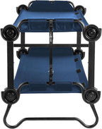 Disc-O-Bed Large Outdoor Convertible 2 Person Bench and Double Camping Cot Portable Bed Bunk System for Adults, Navy