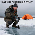 2 PCS Universal Ice Anchor Tools, Heavy Duty Ice Fishing Anchor Power Drill Adapter, Ice House Anchors for Ice Insert Sewing, Durable Metal Winter Ice Fishing Accessories for Ice Shanty Tent Setup