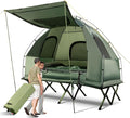 LDAILY Camping Tent Cot, 5 in 1 Off Ground Elevated Tent with Air Mattress, Sleeping Bag & Pillow, Folding Camping Cot Combo with Carrying Bag for Outdoor Hiking, RV, Picnic, Field Backyard (2 Person)