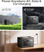 Core 1200W Power Station + 200W Solar Panel – 1024Wh LiFePO4, 1200W/2400W Peak, 1.5H Fast Charge, IP65 12-Fold Panel for Home Backup, Camping, RV, Off-Grid