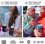 PHOOZY Insulated Can Cooler for Slim 12oz Cans with NASA-Inspired Technology - Patented Koozie That Keeps Drinks Cold 10x Longer - Lightweight Beer Koozie for Outdoor Adventures - Blue