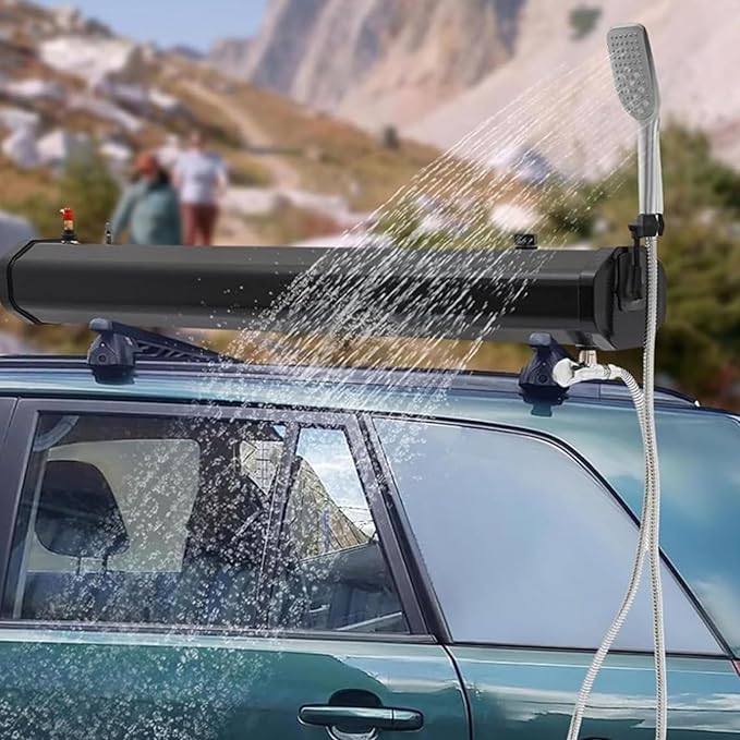 Solar Water Tank for Camping Shower, Portable Camping Showerhead Handheld with Storage Bag, Roof Rack Shower for Hiking, Car wash, Pet Cleaning, Beach Vacations,30L/7.93gal