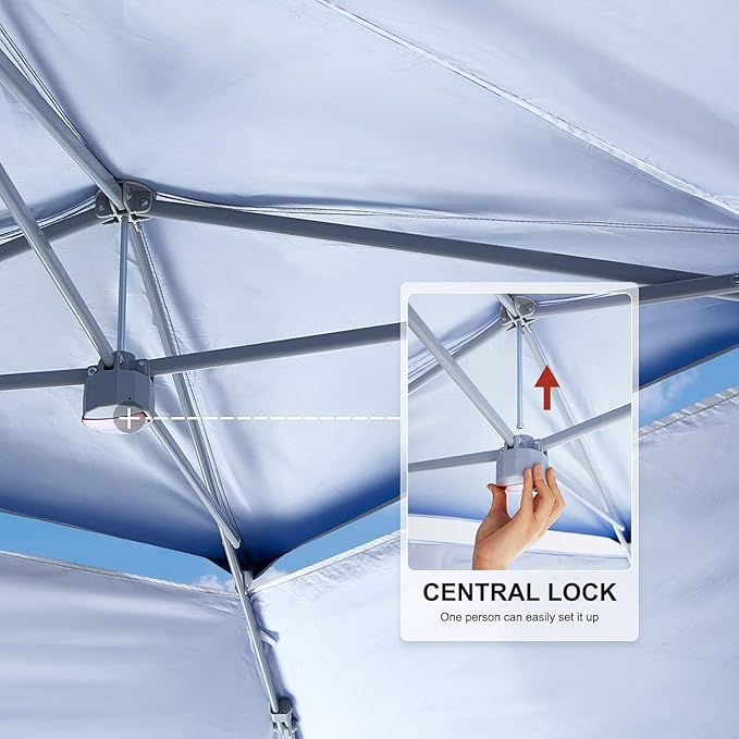 ABCCANOPY 13x13 Pop Up Canopy with Double Ventilated Top, 4 Sandbags, 4 Ropes and 8 Stakes (White)