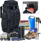 80L 100 liters Hiking Backpack Camping Rucksack, Men Outdoor Travel Climbing Knapsack Mountaineering Trekking Backpack