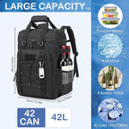 Tactical Cooler Backpack - 42 Cans Backpack Coolers Insulated Leak Proof for Men Adults, Soft Cooler Insulated Backpack for Lunch, Work, Camping, Hiking, Picnic, Beach & Travel
