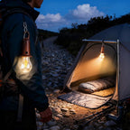 Solar Camping Lights USB Rechargeable Tent Hanging Light Bulb,Portable Outdoor Vintage LED Camping Light,Pendant Emergency Lighting Lantern for Hiking,Backpacking,Fishing,Emergency Outage(Conical)
