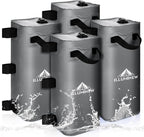 ILLUMINEW 4 Pack Canopy Water Weight Bag, 220 LBS Water Tent Weights Set of 4 Leg Weights for Gazebo, Pop Up Canopy, Canopies, Tent (Grey 25L)