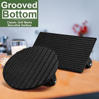 Burger Press, 7" Round & 8.2"X4.3" Rectangle Heavy-Duty Cast Iron Smash Bacon Press Meat Steak With Wood Handle for Griddle, Sandwich, Nonstick Pan