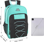 Trail maker (24 Pack) 18 Inch Heavy Duty Bulk Dual Compartment Bungee Backpacks for College, Homeless Women, Men (Light Colors Pack)