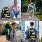 Camo Deer Backpack and Lunch Green Bookbag Lightweight Portable Kids Bookbag with Lunch Box Boys 4 Pcs School Bag for Boys 10-12 Hiking Travel Daypack Outdoor Back to School Gifts