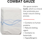 First Aid Advanced Quick Clot Combat Gauze - Flexible Hemostatic Gauze - to Stop The Bleed kit Faster Wound Packing with Quick Clotting Medical Gauze - Survival Kit Supplies - 3" x 12.5'