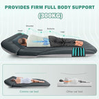 SUV Air Mattress, Double-Sided Thick Flocked Car Air Mattress with Built-in Pump & Pillow, Complete Sleeping Accessories for Auto Camping & Road Trips（Green+Charcoal）